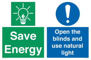 Save Energy open the blinds and use natural light